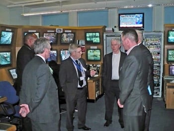Neil Howard, Ealing’s CCTV Manager shows visitors the control centre.